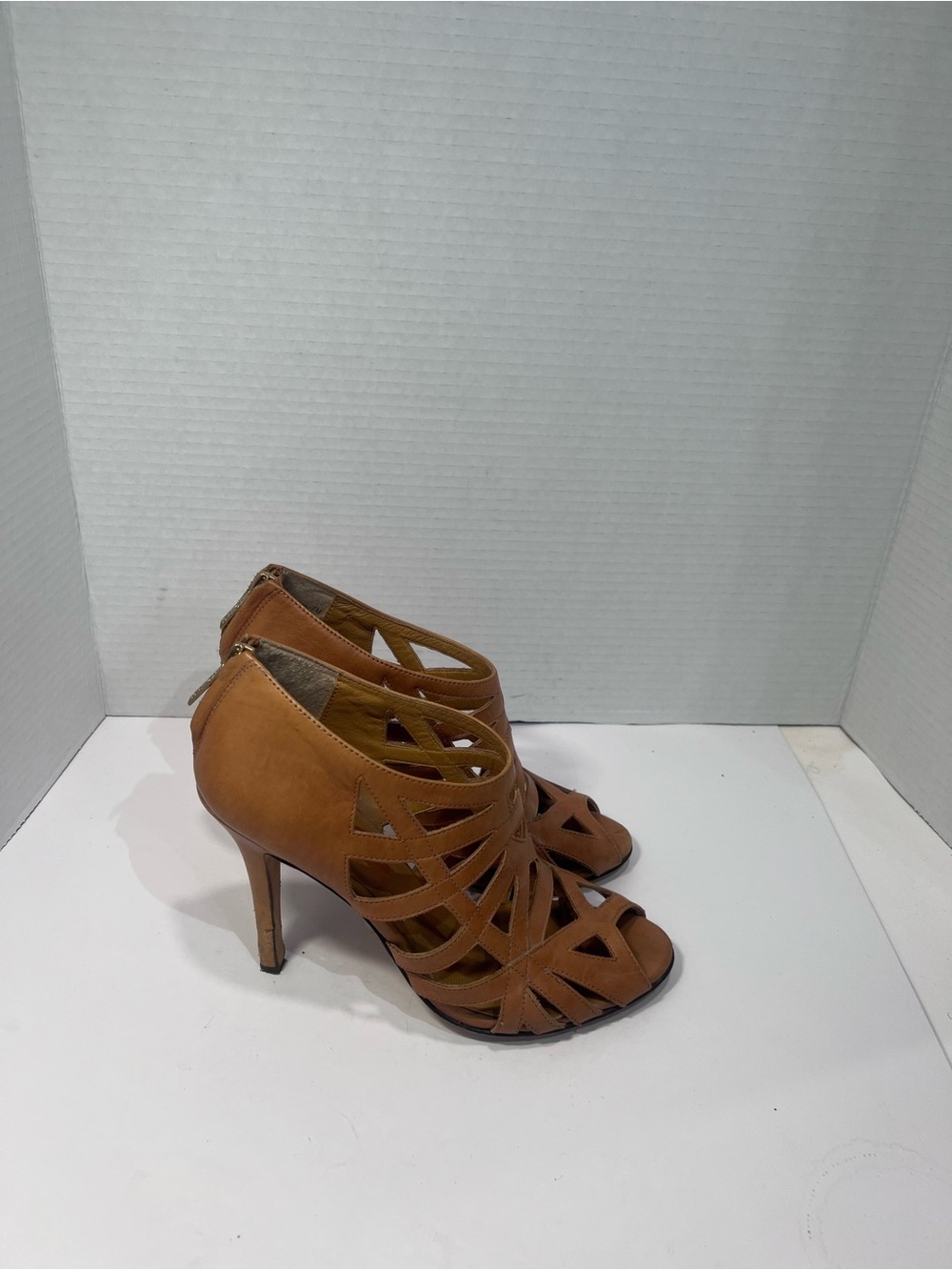 Michael Kors Cognac Cutout Strappy High Heel Sandals
